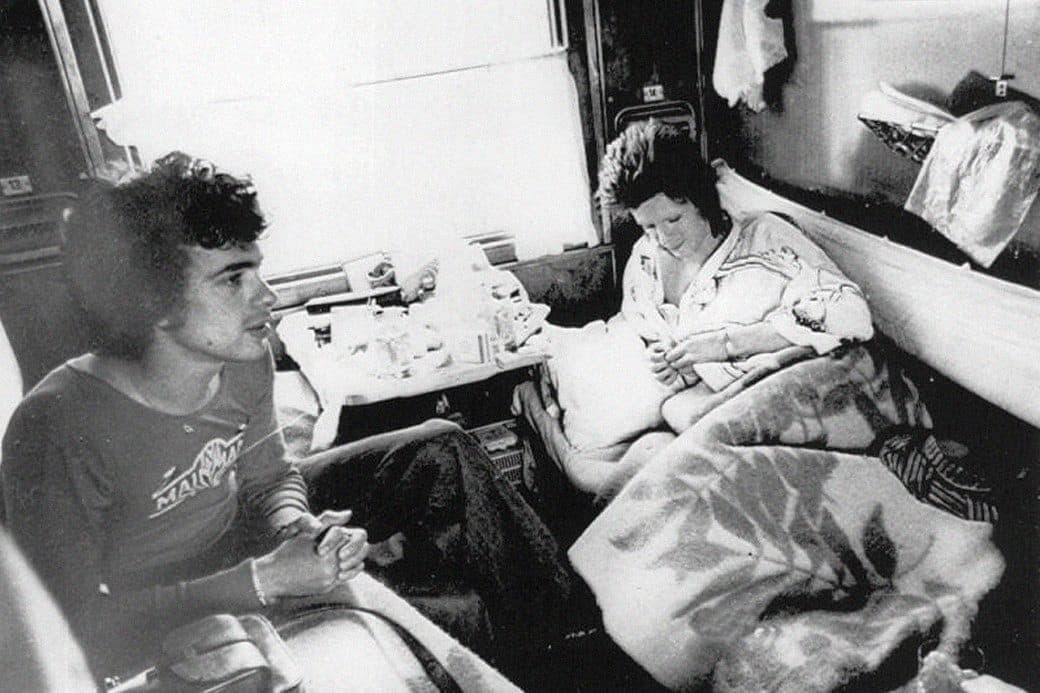 David Bowie on the Trans-Siberian Railway Archival photograph of a Trans-Siberian Railway sleeper compartment.