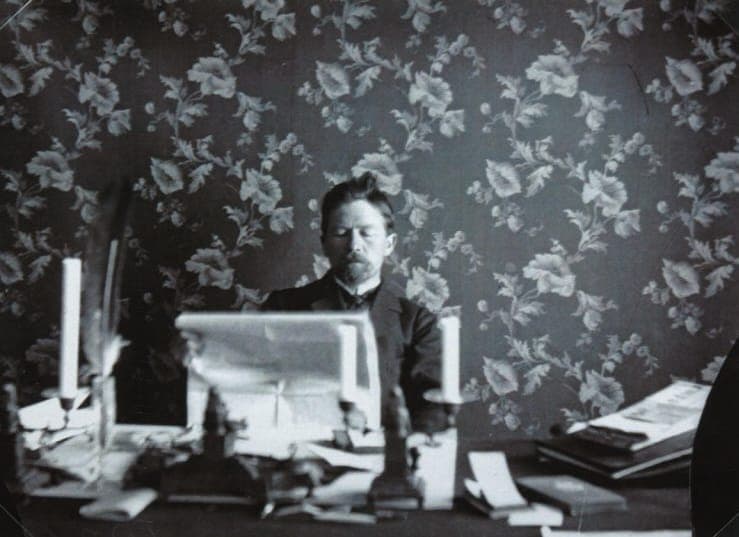 Anton Chekhov at the Baikal penal colony library.